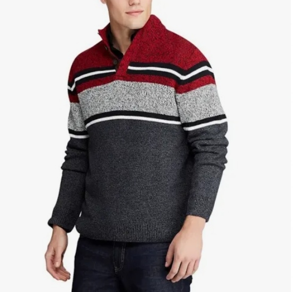 Ralph Lauren Chaps Men XXL Heathered Colorblock Sweater NWT NEW